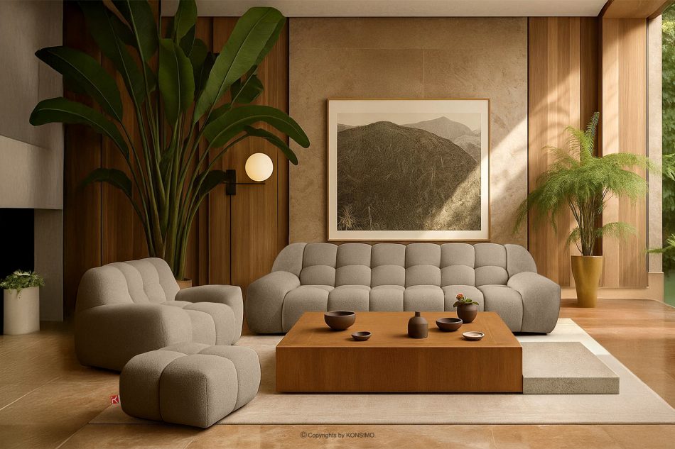 VENA Garnitur aus Polstermöbeln für das Wohnzimmer im Japandi-Stil beige beige - Foto 17