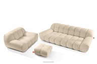 Garnitur aus gepolsterten Möbeln für das Wohnzimmer im Japandi-Stil hellbeige
