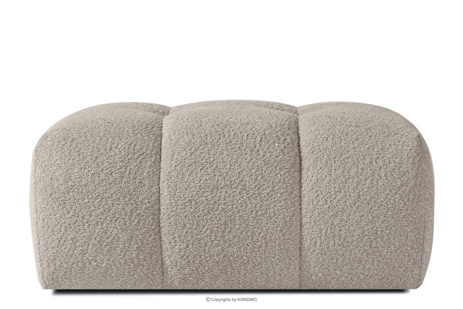 RAVIA Sitzhocker mit Steppung im Japandi-Stil Boucle grau grau - Foto 0