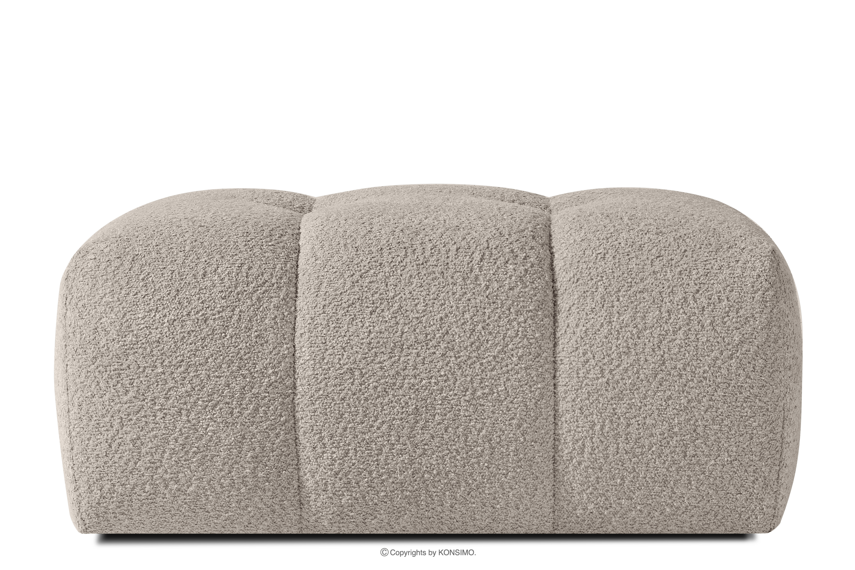 Sitzhocker mit Steppung im Japandi-Stil Boucle grau