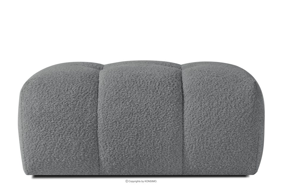 RAVIA Sitzhocker mit Steppung im Japandi-Stil Boucle dunkelgrau dunkelgrau - Foto 0