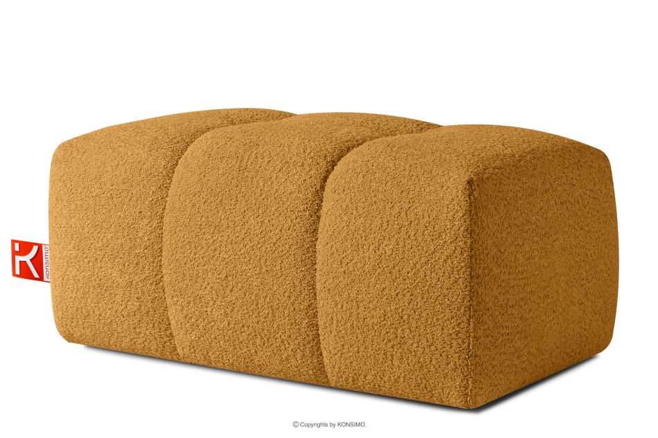 RAVIA Sitzhocker mit Steppung im Japandi-Stil Boucle honigfarben honigfarben - Foto 2