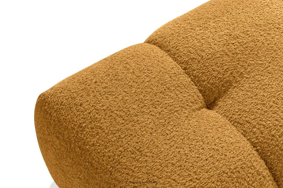RAVIA Sitzhocker mit Steppung im Japandi-Stil Boucle honigfarben honigfarben - Foto 3