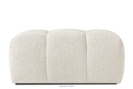 Sitzhocker mit Steppung im Japandi-Stil Boucle weiß