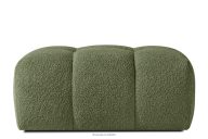 Sitzhocker mit Steppung im Japandi-Stil Boucle oliv