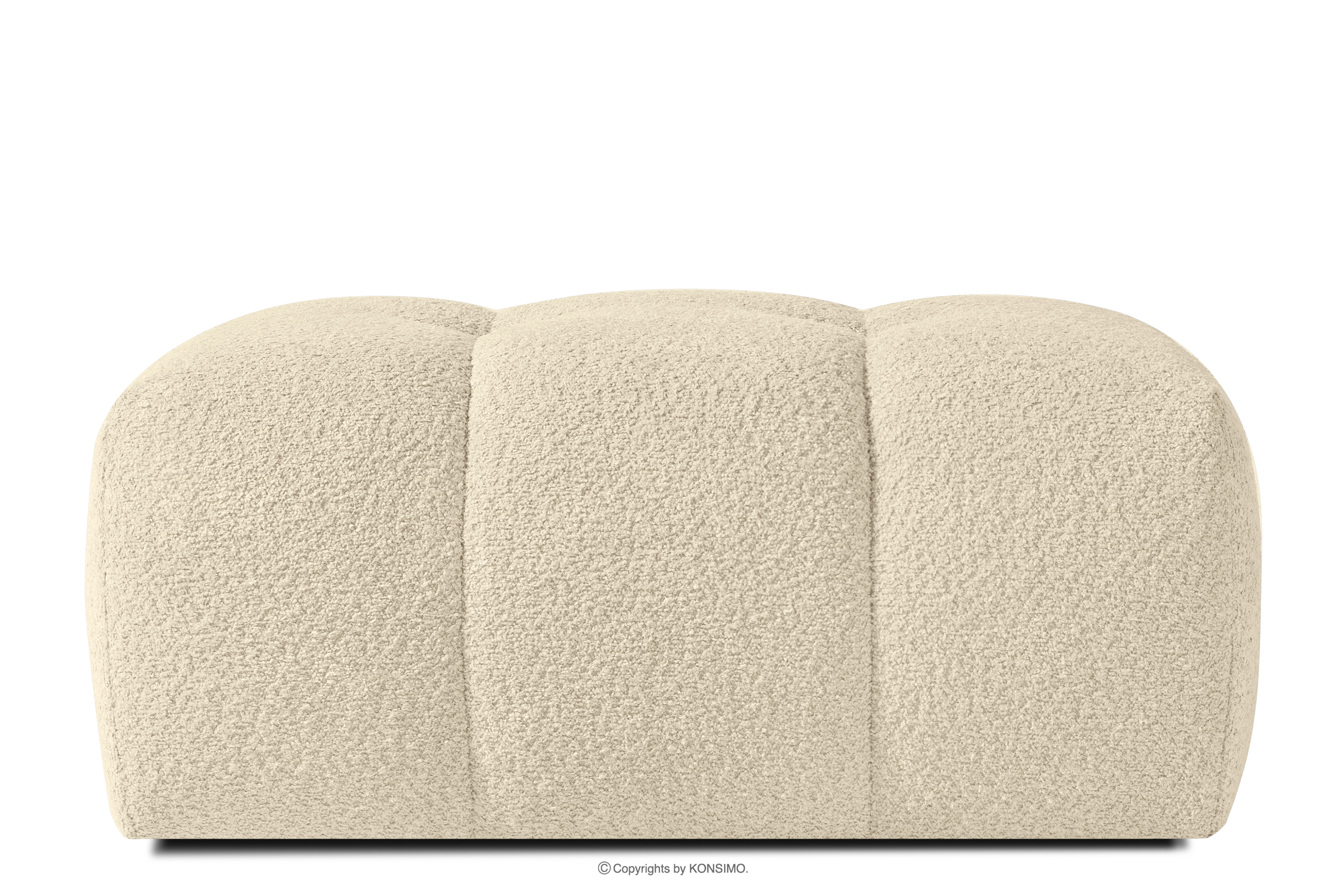 Sitzhocker mit Steppung im Japandi-Stil Boucle hellbeige