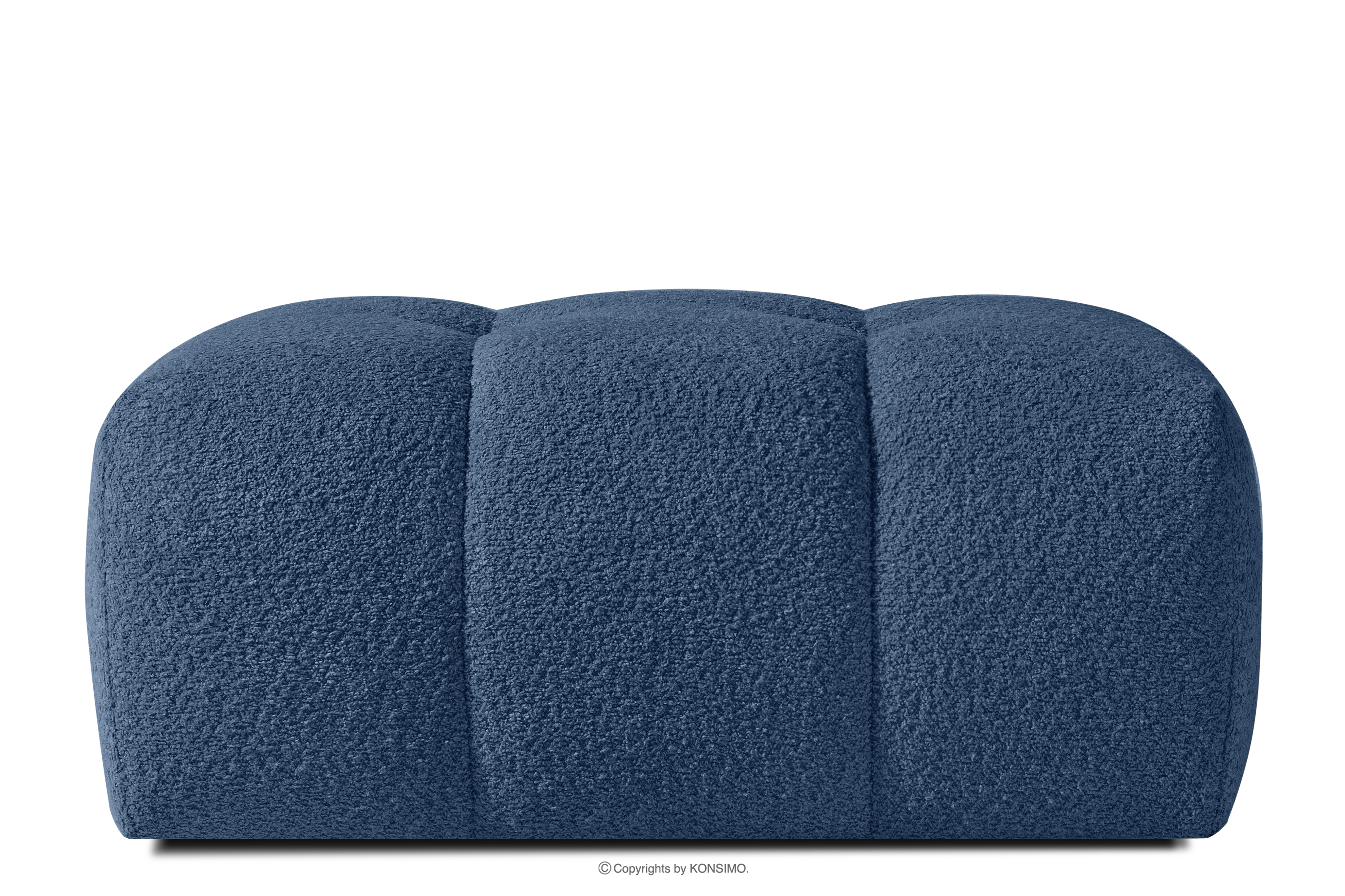 Sitzhocker mit Steppung im Japandi-Stil Boucle marineblau