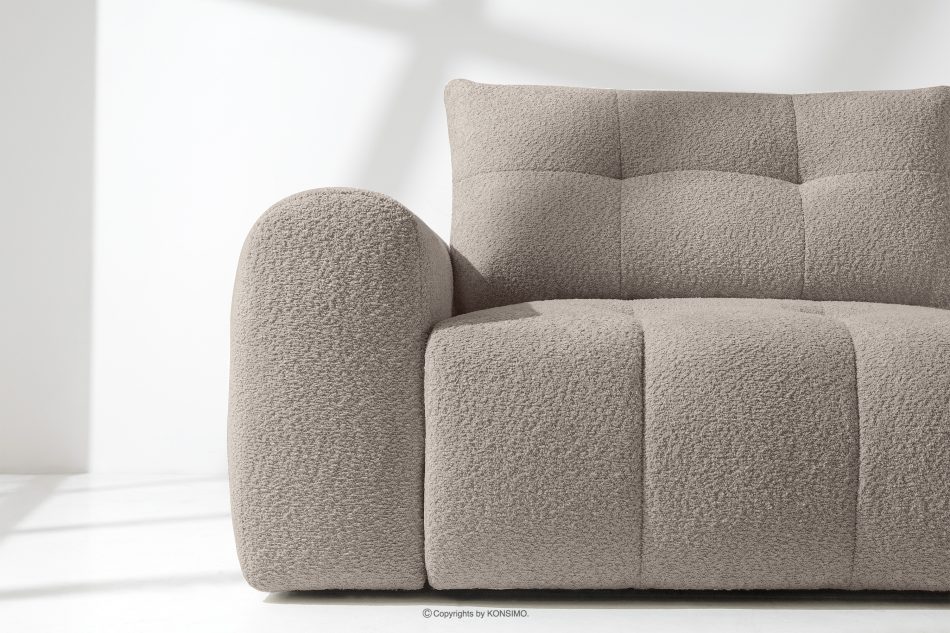 RAVIA Ecksofa mit Steppung im Japandi-Boucle-Stil rechts grau grau - Foto 8