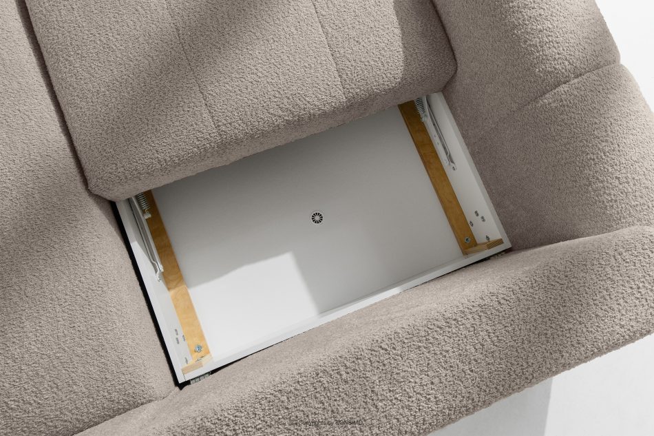 RAVIA Ecksofa mit Steppung im Japandi-Boucle-Stil rechts grau grau - Foto 13