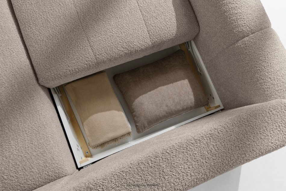 RAVIA Ecksofa mit Steppung im Japandi-Boucle-Stil rechts grau grau - Foto 14