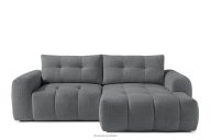 Ecksofa mit Steppung im Japandi-Boucle-Stil links dunkelgrau