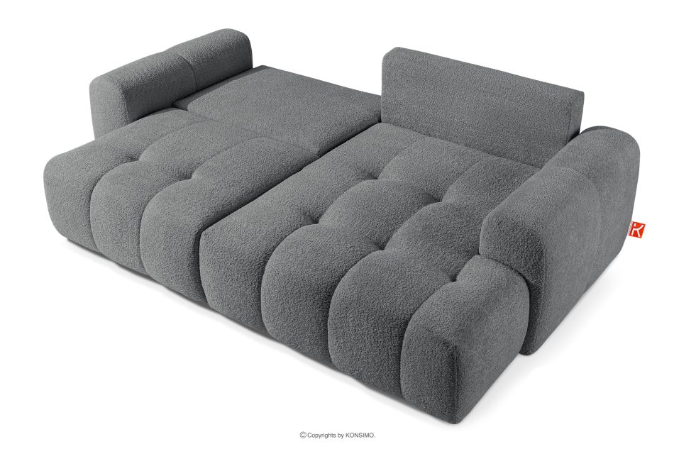 RAVIA Ecksofa mit Steppung im Japandi-Boucle-Stil links dunkelgrau dunkelgrau - Foto 5