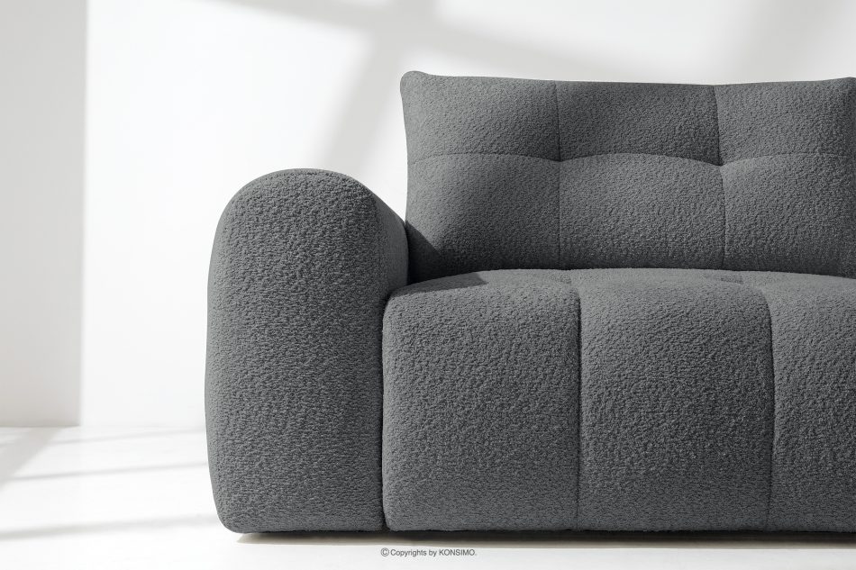 RAVIA Ecksofa mit Steppung im Japandi-Boucle-Stil links dunkelgrau dunkelgrau - Foto 8