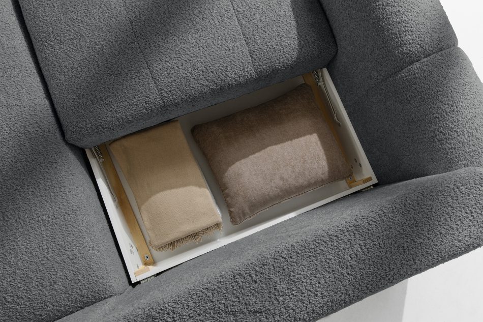 RAVIA Ecksofa mit Steppung im Japandi-Boucle-Stil links dunkelgrau dunkelgrau - Foto 14