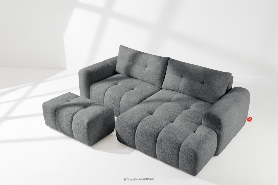 RAVIA Ecksofa mit Steppung im Japandi-Boucle-Stil links dunkelgrau dunkelgrau - Foto 16