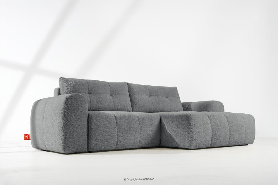 RAVIA Ecksofa mit Steppung im Japandi-Boucle-Stil links dunkelgrau dunkelgrau - Foto 18