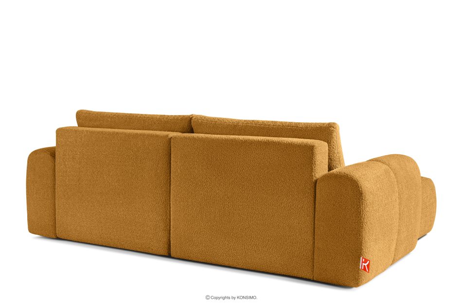 RAVIA Ecksofa mit Steppung im Japandi-Boucle-Stil rechts honigfarben honigfarben - Foto 4