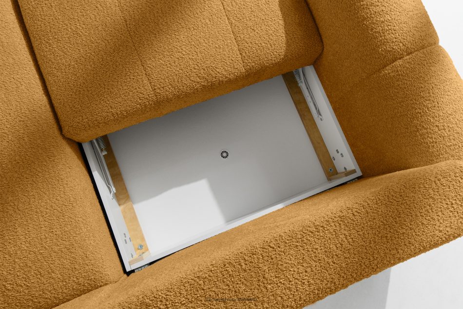 RAVIA Ecksofa mit Steppung im Japandi-Boucle-Stil rechts honigfarben honigfarben - Foto 12