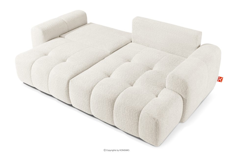 RAVIA Ecksofa mit Steppung im Japandi-Boucle-Stil rechts weiß weiß - Foto 5