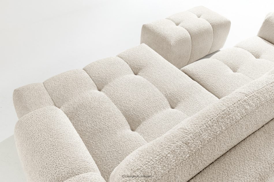 RAVIA Ecksofa mit Steppung im Japandi-Boucle-Stil rechts weiß weiß - Foto 10