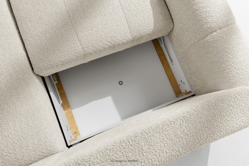 RAVIA Ecksofa mit Steppung im Japandi-Boucle-Stil rechts weiß weiß - Foto 13