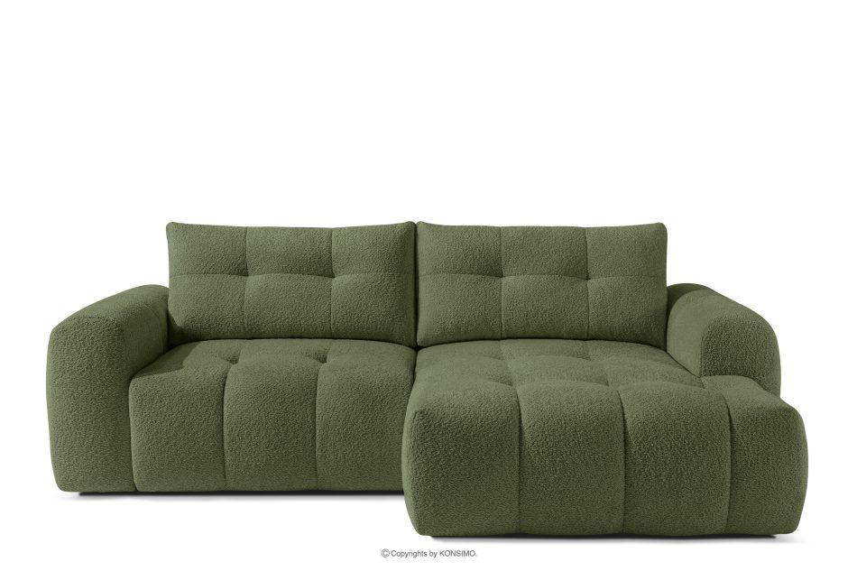 RAVIA Ecksofa mit Steppung im Japandi-Boucle-Stil rechts olivgrün olivgrün - Foto 0