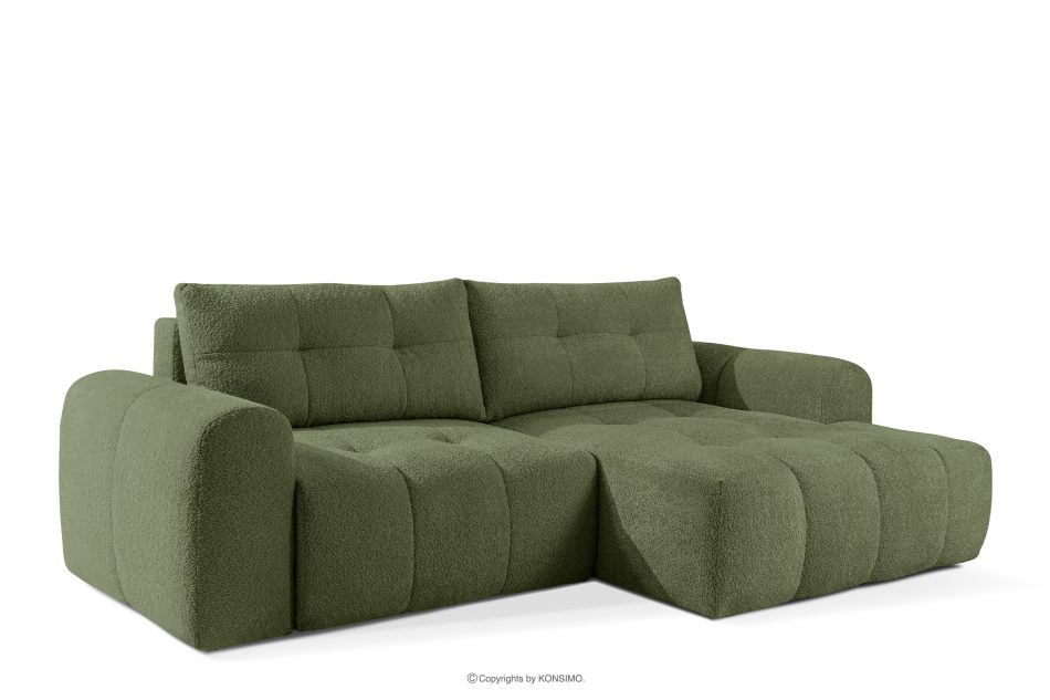 RAVIA Ecksofa mit Steppung im Japandi-Boucle-Stil rechts olivgrün olivgrün - Foto 3
