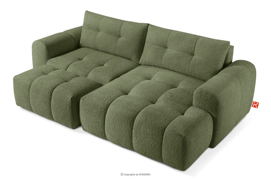 RAVIA Ecksofa mit Steppung im Japandi-Boucle-Stil rechts olivgrün olivgrün - Foto 7