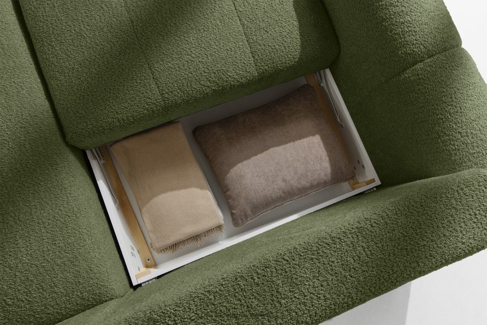 RAVIA Ecksofa mit Steppung im Japandi-Boucle-Stil rechts olivgrün olivgrün - Foto 14