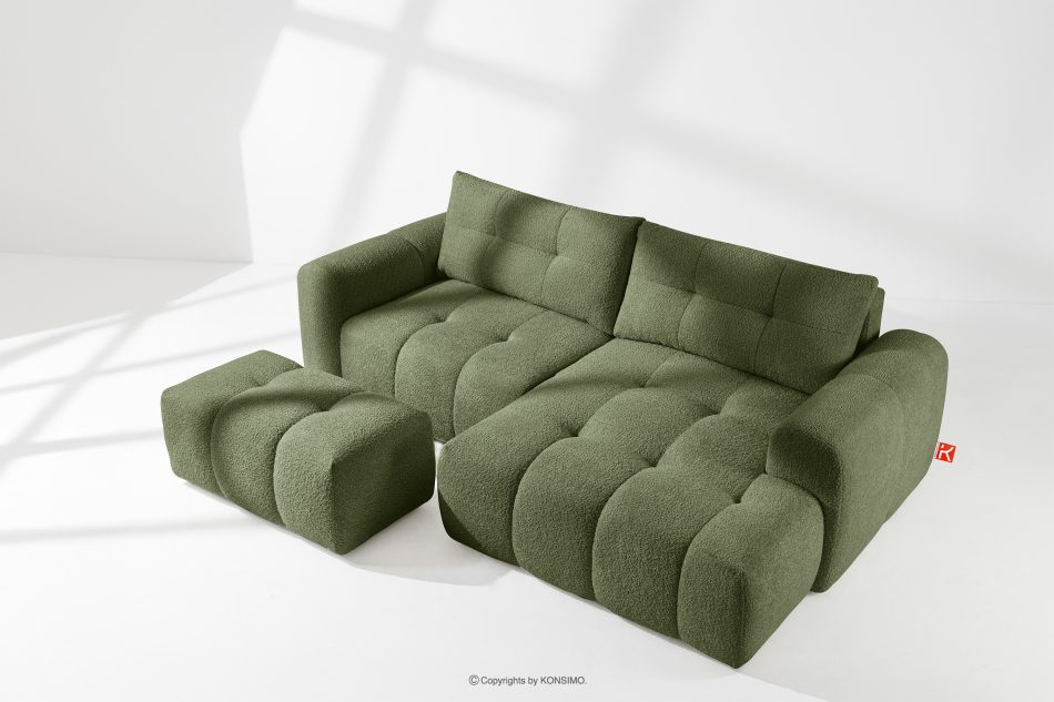 RAVIA Ecksofa mit Steppung im Japandi-Boucle-Stil rechts olivgrün olivgrün - Foto 16