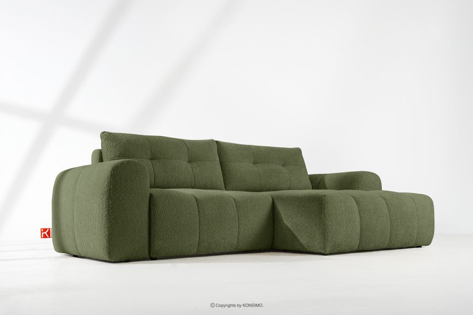 RAVIA Ecksofa mit Steppung im Japandi-Boucle-Stil rechts olivgrün olivgrün - Foto 18