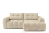 Ecksofa mit Steppung im Japandi-Boucle-Stil rechts hellbeige