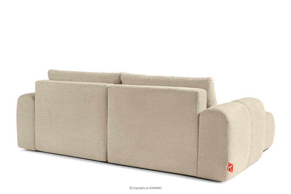 RAVIA Ecksofa mit Steppung im Japandi-Boucle-Stil rechts hellbeige hellbeige - Foto 4