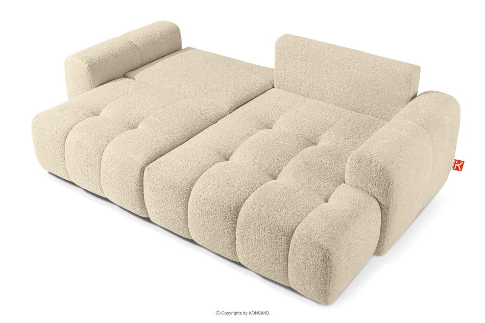 RAVIA Ecksofa mit Steppung im Japandi-Boucle-Stil rechts hellbeige hellbeige - Foto 5