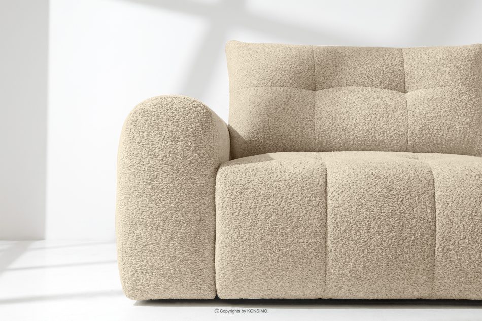 RAVIA Ecksofa mit Steppung im Japandi-Boucle-Stil rechts hellbeige hellbeige - Foto 8