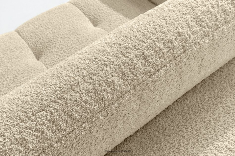 RAVIA Ecksofa mit Steppung im Japandi-Boucle-Stil rechts hellbeige hellbeige - Foto 11