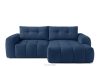Ecksofa mit Steppung im Japandi-Boucle-Stil rechts marineblau