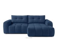 Ecksofa mit Steppung im Japandi-Boucle-Stil rechts marineblau