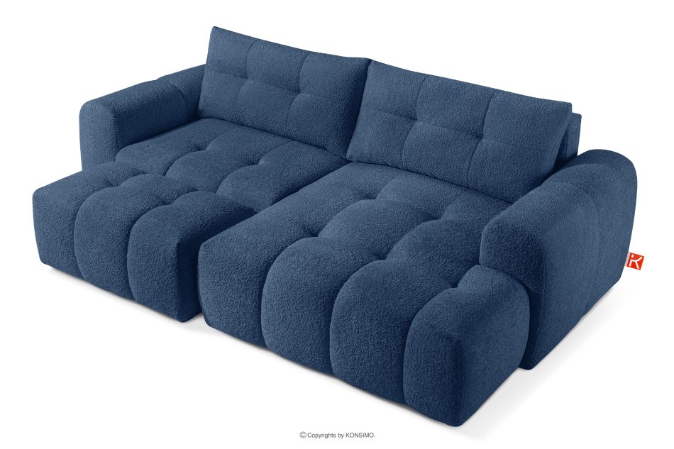 RAVIA Ecksofa mit Steppung im Japandi-Boucle-Stil rechts marineblau dunkelblau - Foto 7