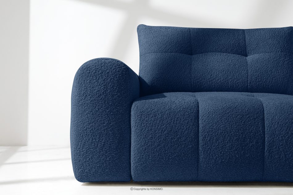 RAVIA Ecksofa mit Steppung im Japandi-Boucle-Stil rechts marineblau dunkelblau - Foto 8