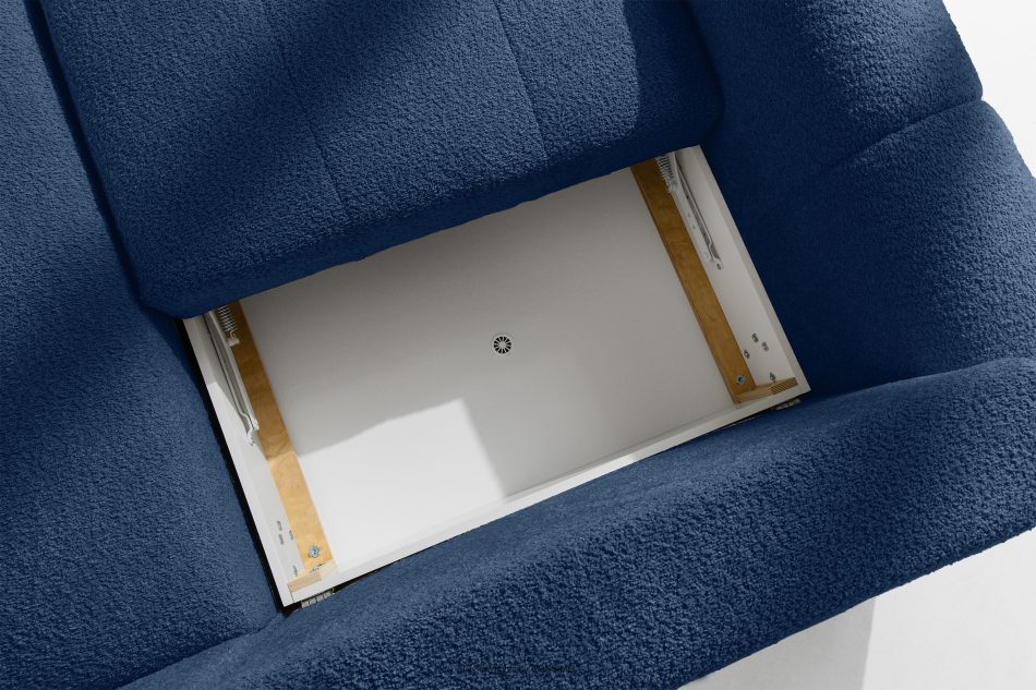 RAVIA Ecksofa mit Steppung im Japandi-Boucle-Stil rechts marineblau dunkelblau - Foto 12