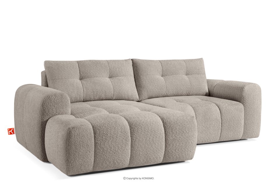 RAVIA Ecksofa mit Steppung im Japandi-Stil Boucle links grau grau - Foto 2
