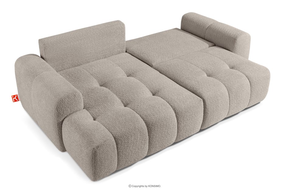 RAVIA Ecksofa mit Steppung im Japandi-Stil Boucle links grau grau - Foto 5