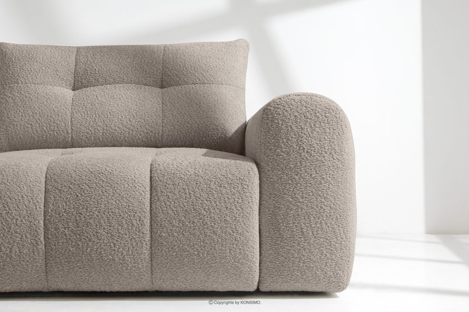 RAVIA Ecksofa mit Steppung im Japandi-Stil Boucle links grau grau - Foto 8