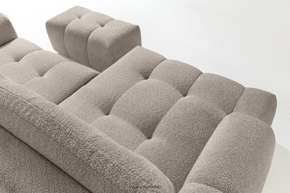 RAVIA Ecksofa mit Steppung im Japandi-Stil Boucle links grau grau - Foto 10
