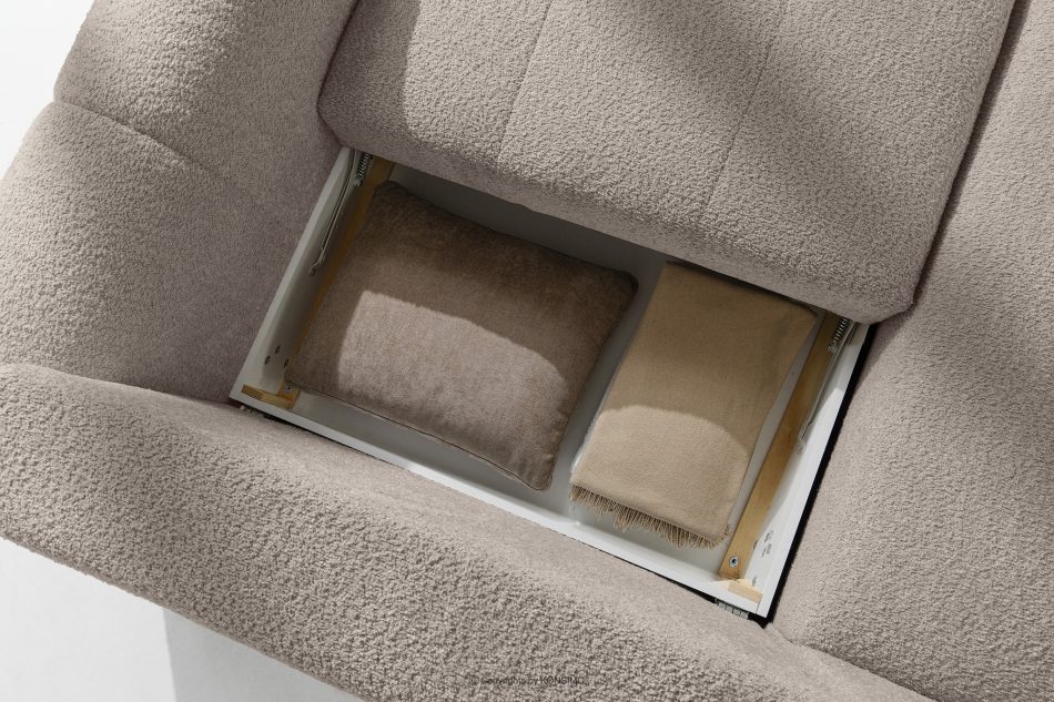 RAVIA Ecksofa mit Steppung im Japandi-Stil Boucle links grau grau - Foto 14