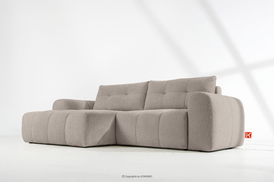 RAVIA Ecksofa mit Steppung im Japandi-Stil Boucle links grau grau - Foto 18