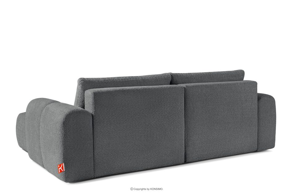RAVIA Ecksofa mit Steppung im Japandi-Stil Boucle links dunkelgrau dunkelgrau - Foto 4