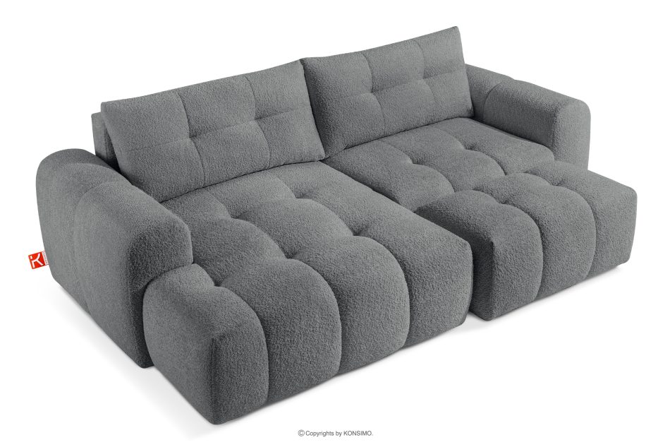 RAVIA Ecksofa mit Steppung im Japandi-Stil Boucle links dunkelgrau dunkelgrau - Foto 7