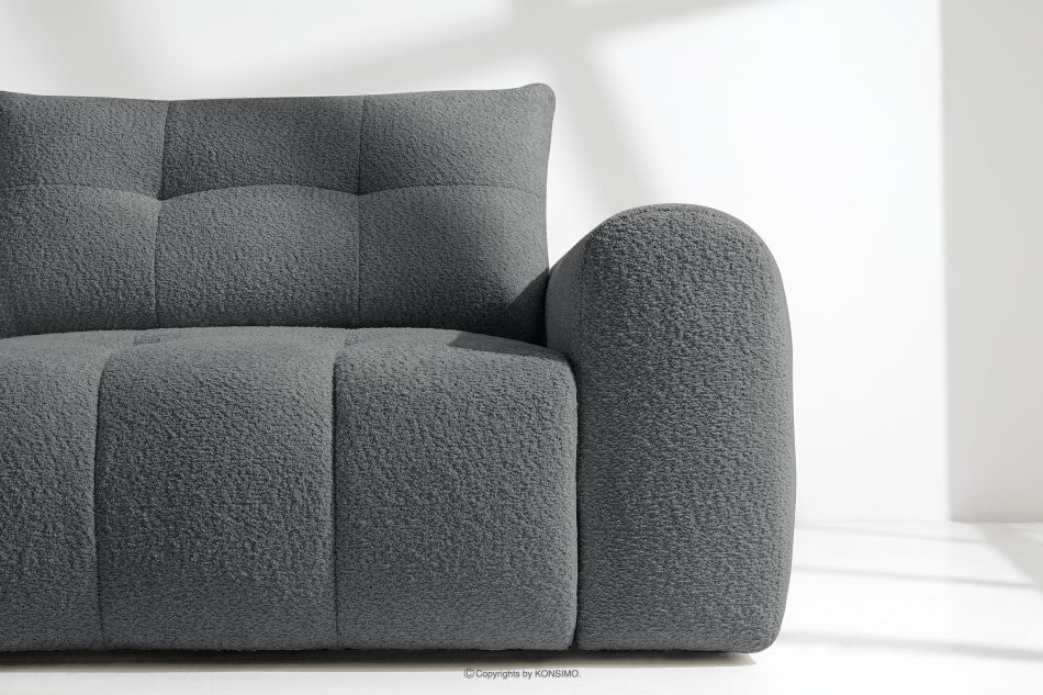 RAVIA Ecksofa mit Steppung im Japandi-Stil Boucle links dunkelgrau dunkelgrau - Foto 8